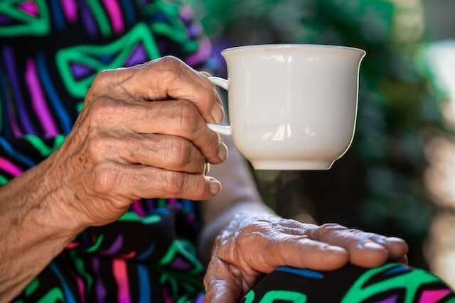 lady holding a cup