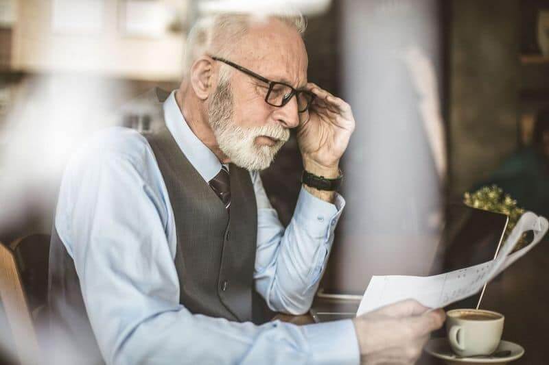 older man reading