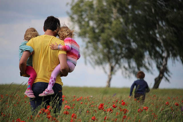 father and children