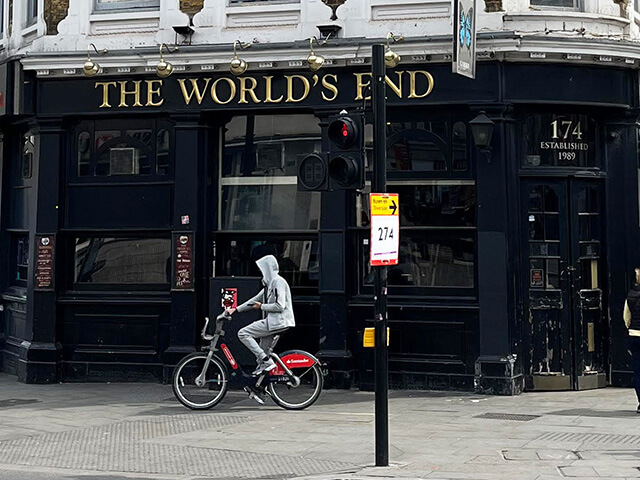 cyclist in camden, london