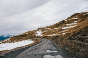 pothole in the road