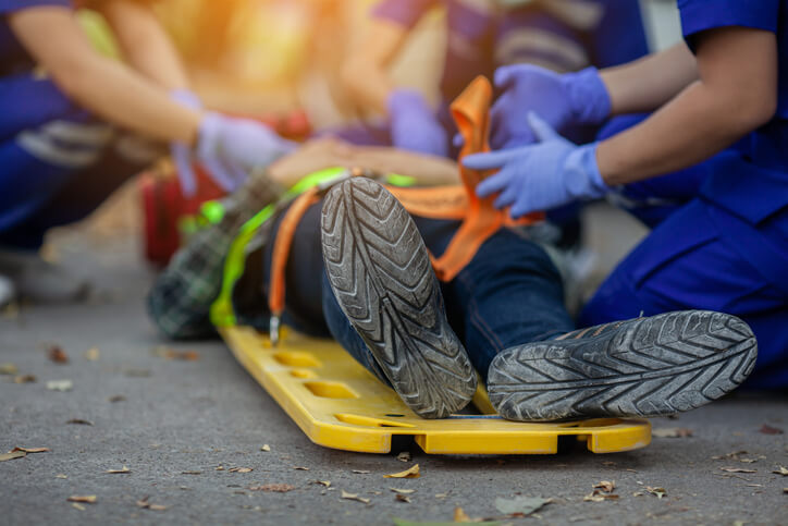 Pedestrian injured on road