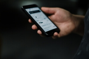 uber app on phone